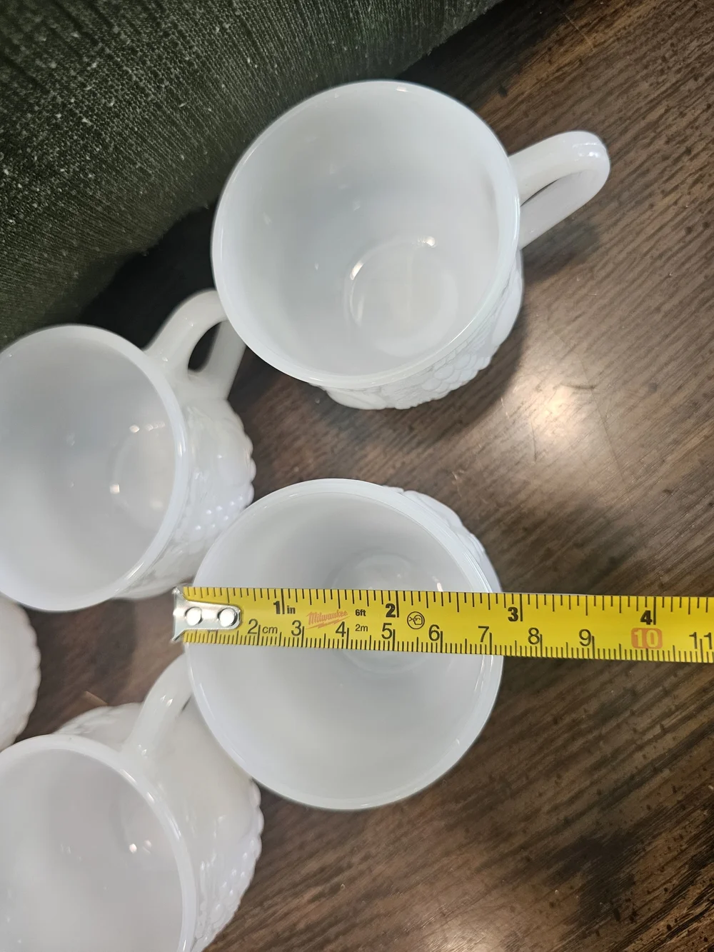 Vintage Jeannette Milk Glass Della Robbia Fruit Punch Cups - Set of 5